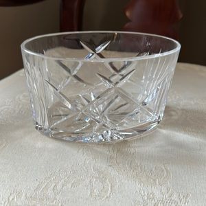 Royal Brierley signed cut crystal oval dish